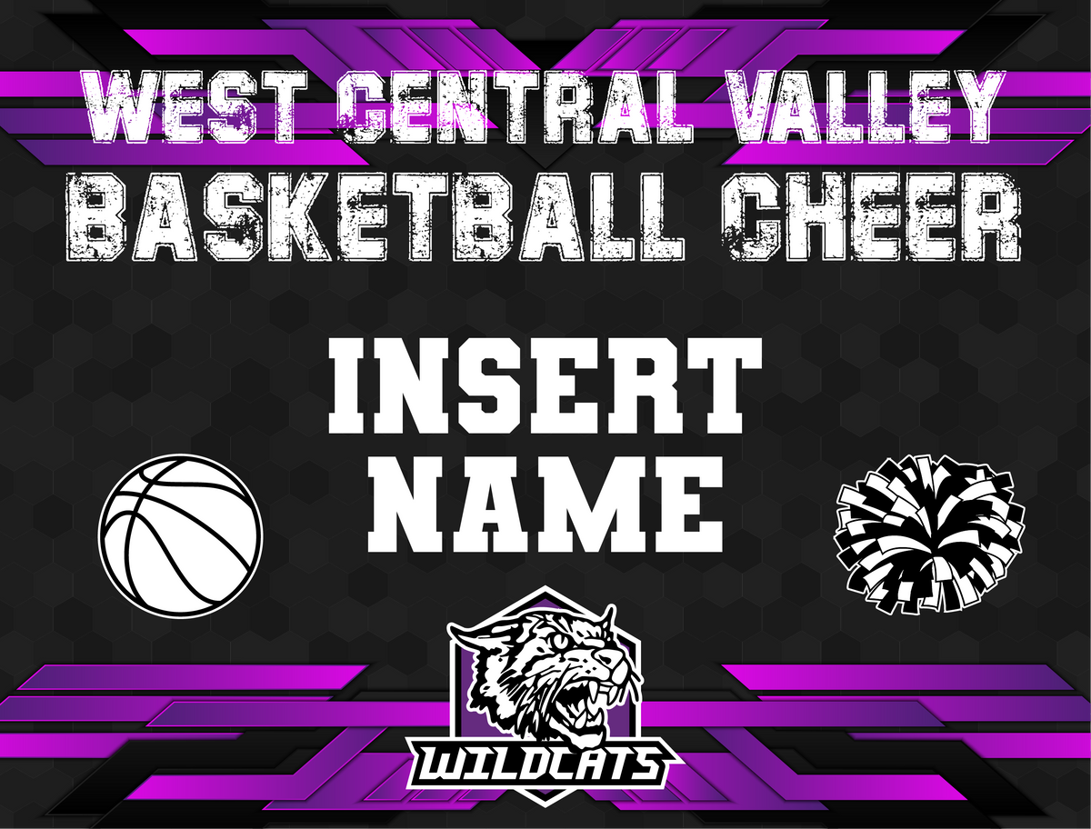 Custom WCV Basketball Cheer Yard Sign