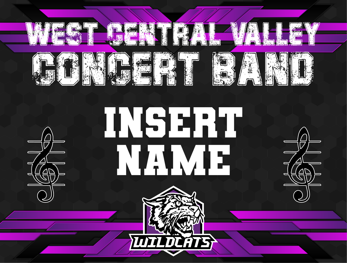 Custom WCV Concert Band Yard Sign