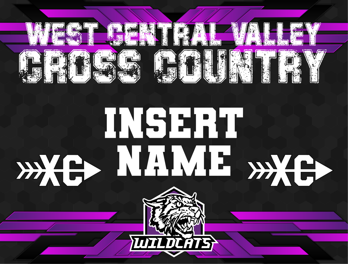 Custom WCV Cross Country Yard Sign