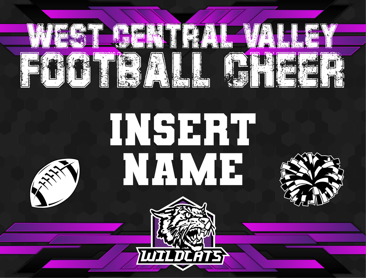 Custom WCV Football Cheer Yard Sign