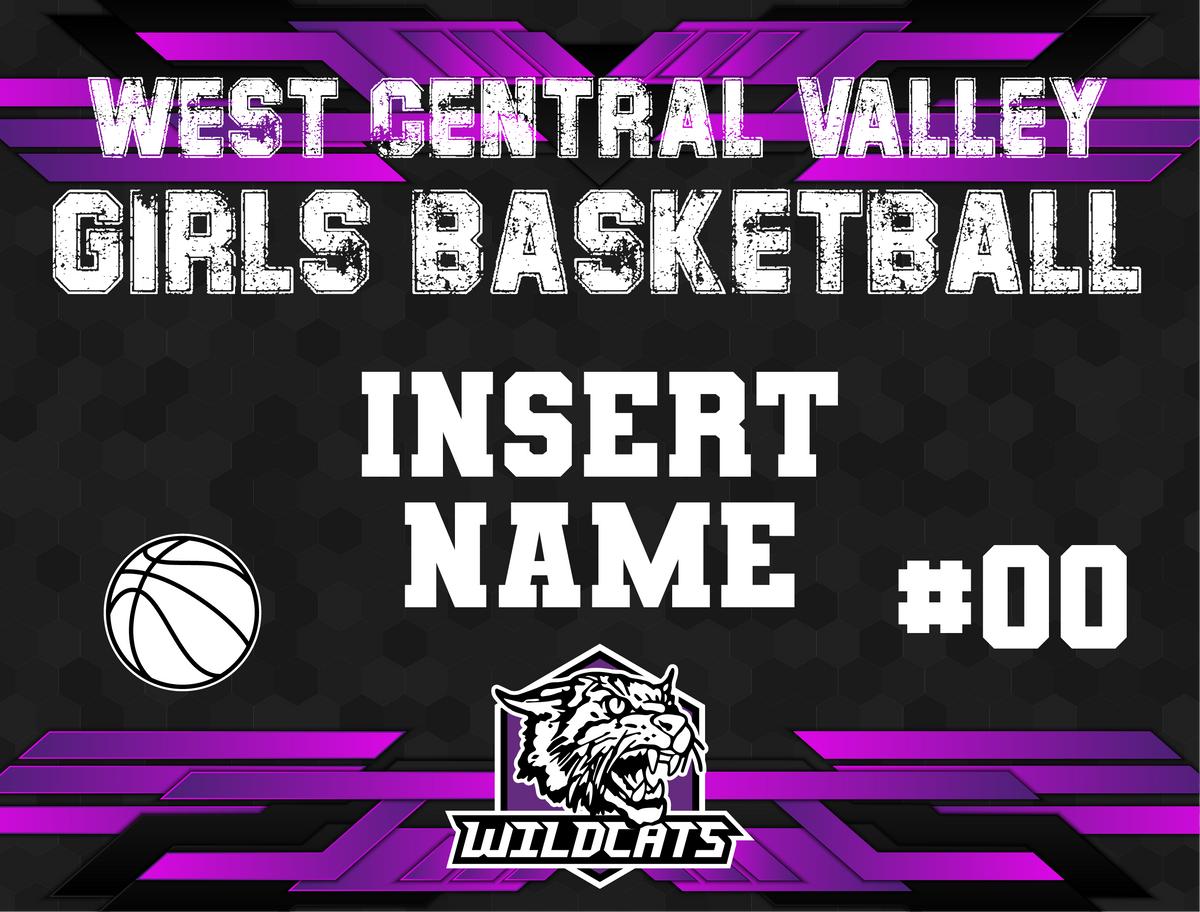 Custom WCV Girl's Basketball Yard Sign