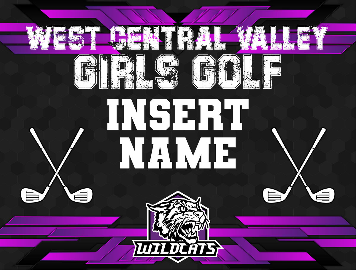 Custom WCV Girl's Golf Yard Sign