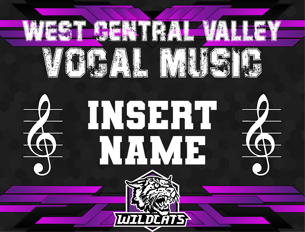 Custom WCV Vocal Music Yard Sign